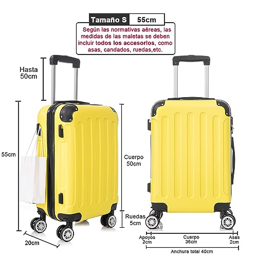 Thumbnail 2 de RAYKONG Maleta Cabina 40L ABS amarillo 🧳