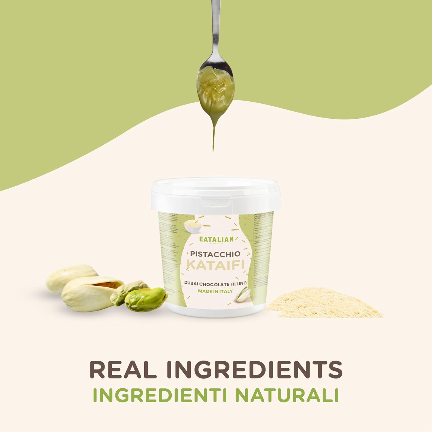 Thumbnail 3 de EATALIAN by AMZ BETTER Crema di Pistacchio con Kataifi – 1 kg, Made in Italy