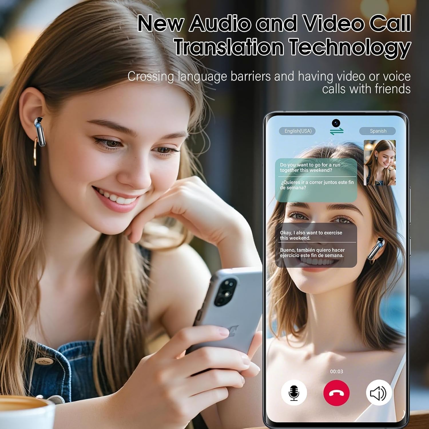 Thumbnail 3 de Ai Translation Earbuds Real Time: 3-in-1 Bluetooth 5.3 Translator with 164 Languages