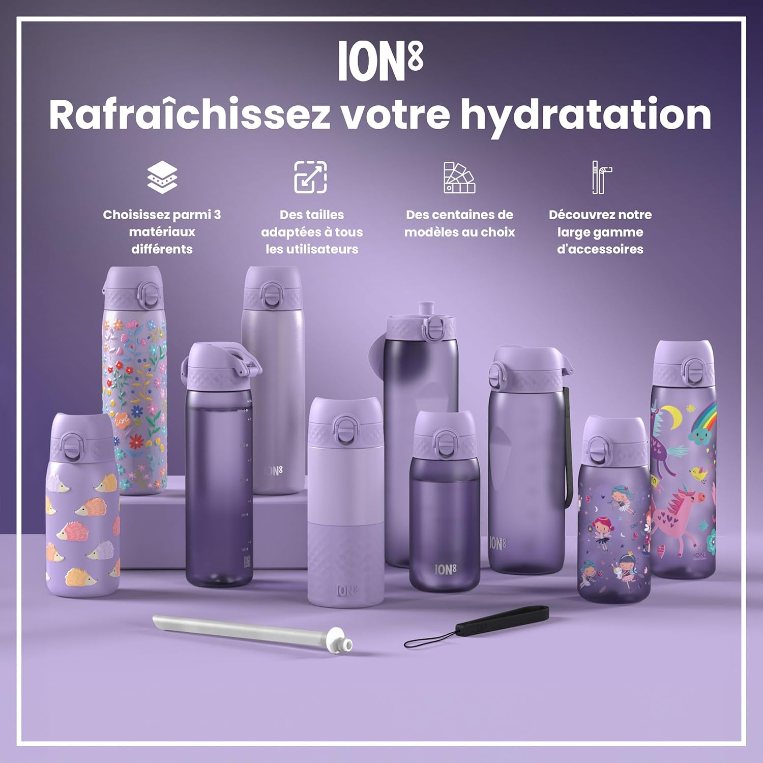 Thumbnail 6 de Ion8 Gourde Isotherme Inox 500 ml – Anti-Fuite, Facile à Ouvrir, Lavable au Lave-Vaisselle