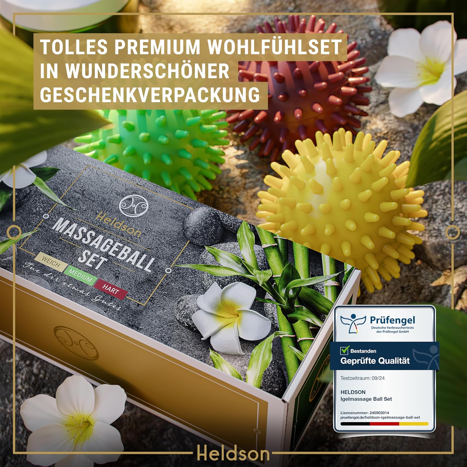 Detalle 2 de HELDSON Premium Massageball Set 7 cm đ§