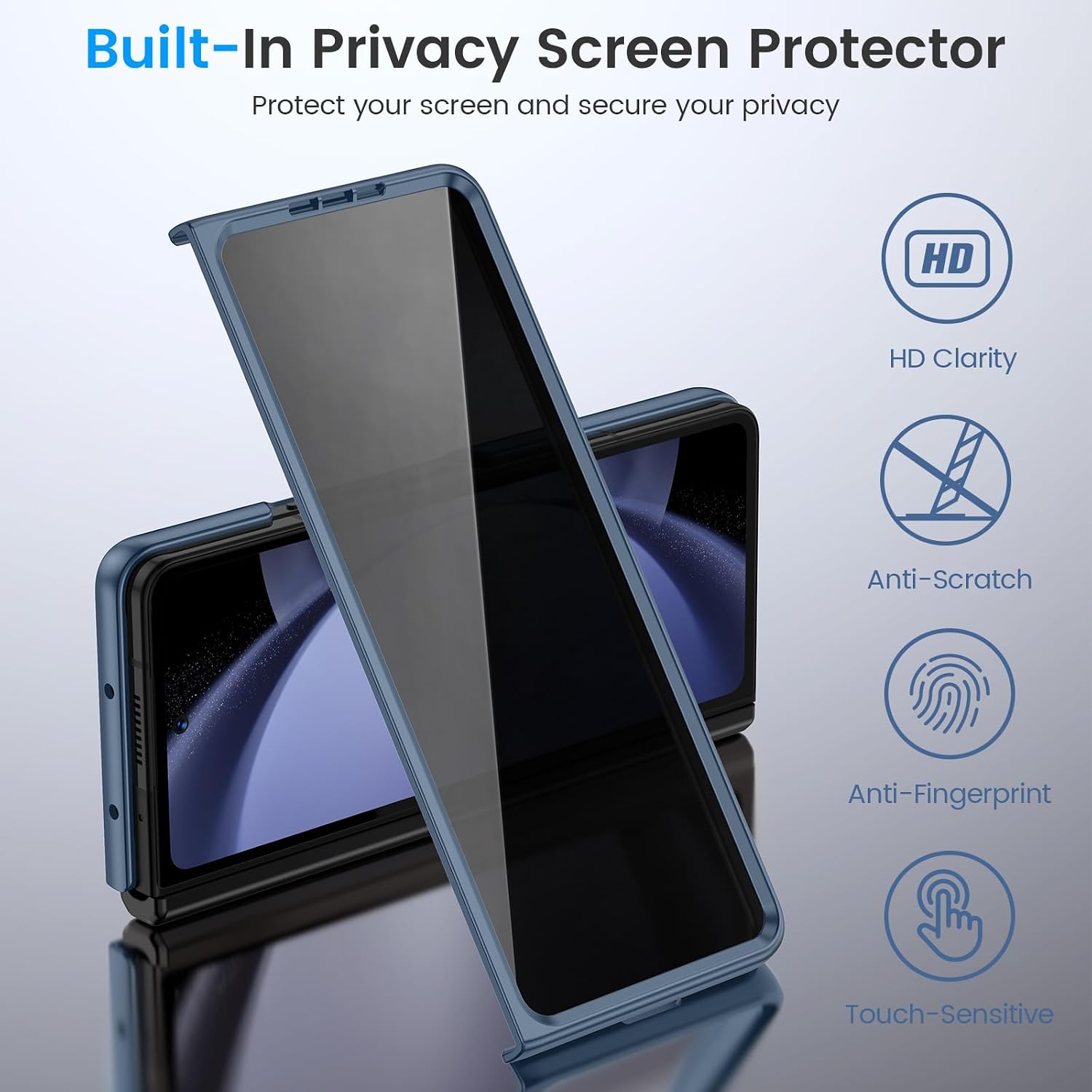 Detalle de HWeggo Magnetic Case for Z Fold 5 with Privacy Screen Protector – Slim, Slimline Protection
