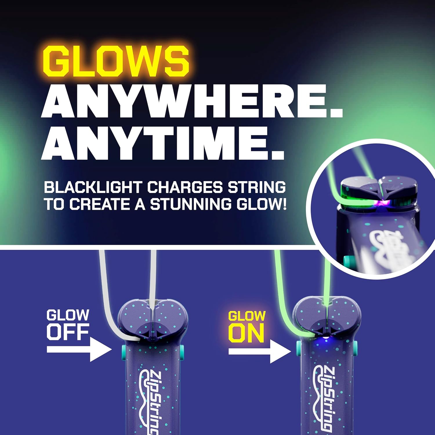 Detalle de ZipString Luma glow-in-the-dark toy LED