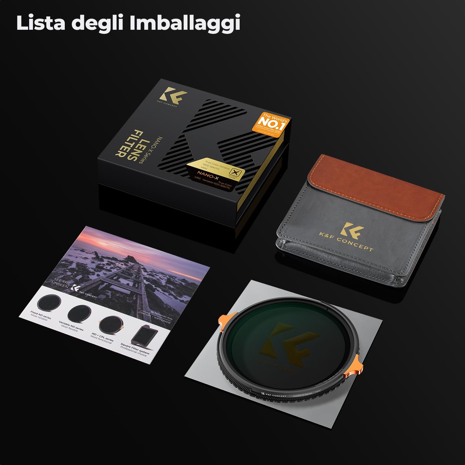 Thumbnail 6 de K&F CONCEPT Nano-Xcel 43mm True Colour Filtro Variabile ND2-32 (1-5 Stop) & CPL – 2 in 1