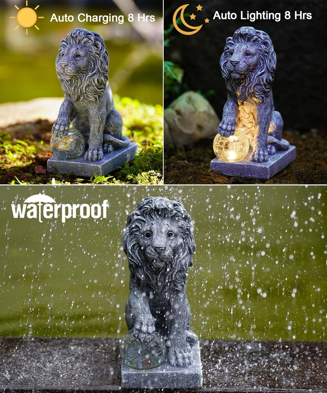 Thumbnail 4 de Yeomoo Solar Lion Statue with LED Ball