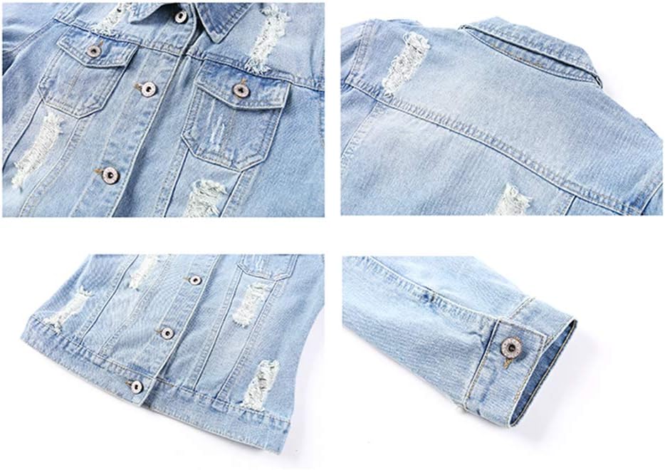 Detalle 1 de Women’s denim jacket 3/4 sleeve, light blue