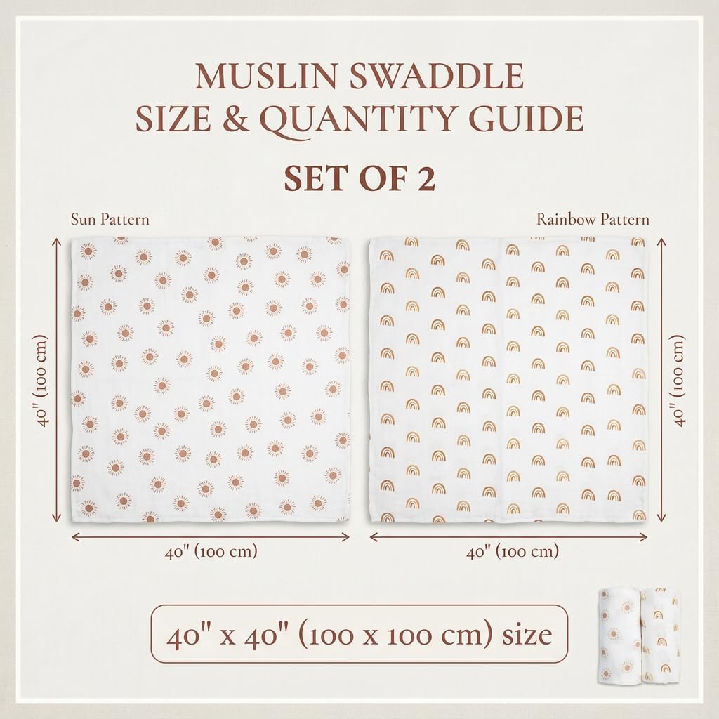 Detalle de Lulujo cotton muslin swaddle blankets