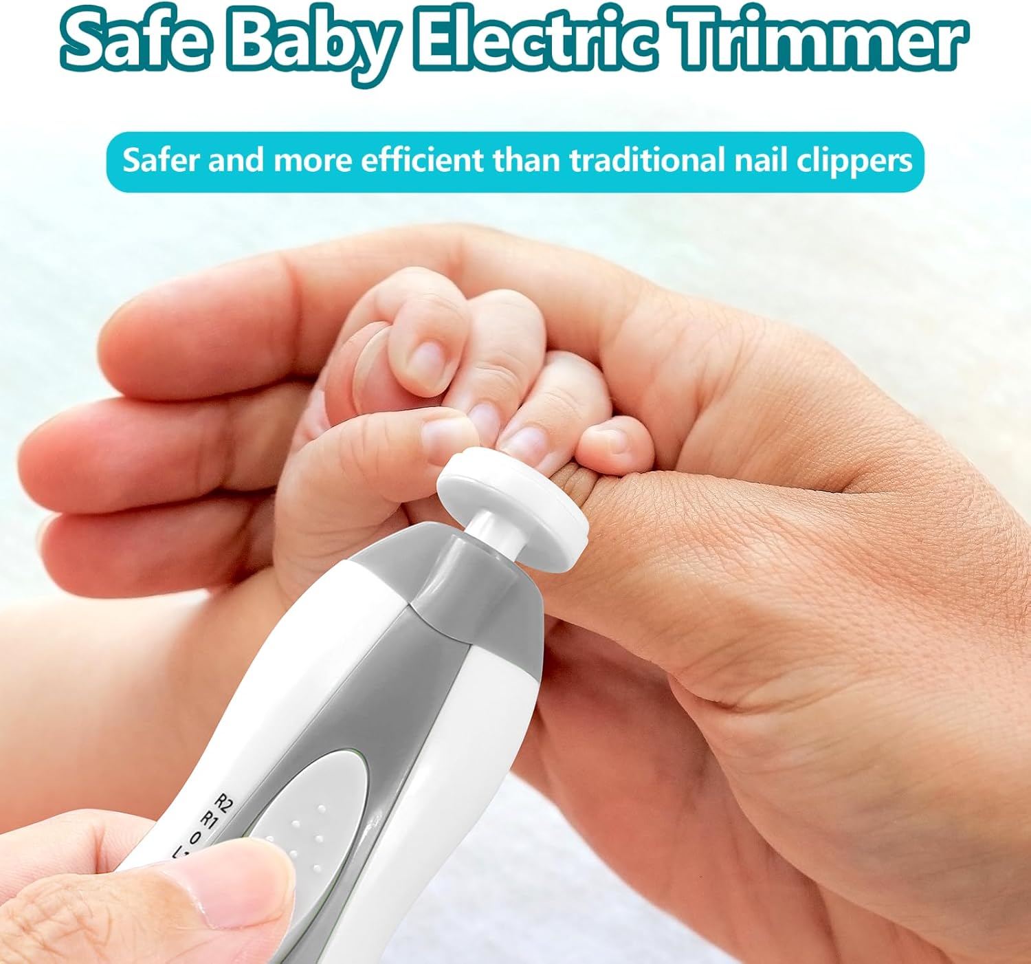 Thumbnail 6 de Qunlions life Baby Nail Trimmer Electric: 6-in-1 Rechargeable Grooming Kit (Grey)