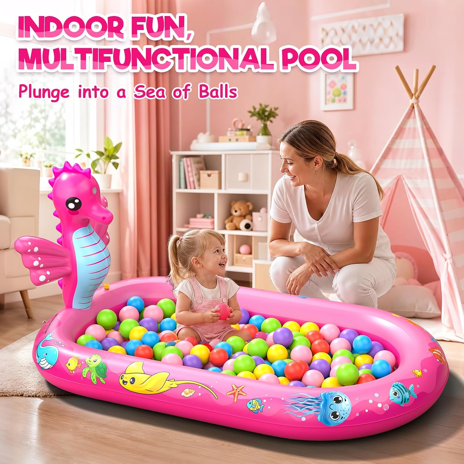 Thumbnail 3 de Inflatable Paddling Pool for Kids with 3-in-1 Haima Pattern