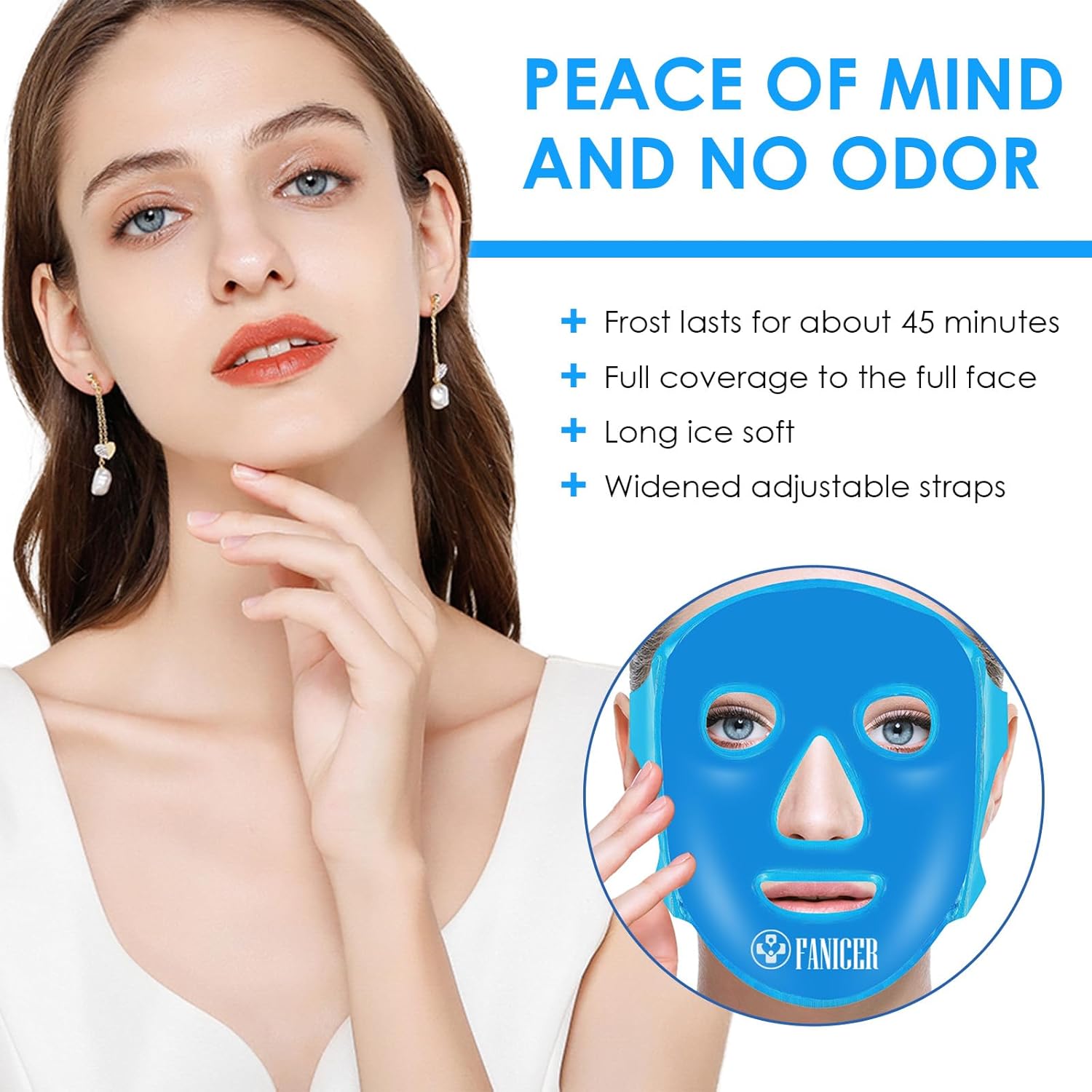Detalle de Maschera rinfrescante viso e occhi: wrap riutilizzabile per momenti di relax