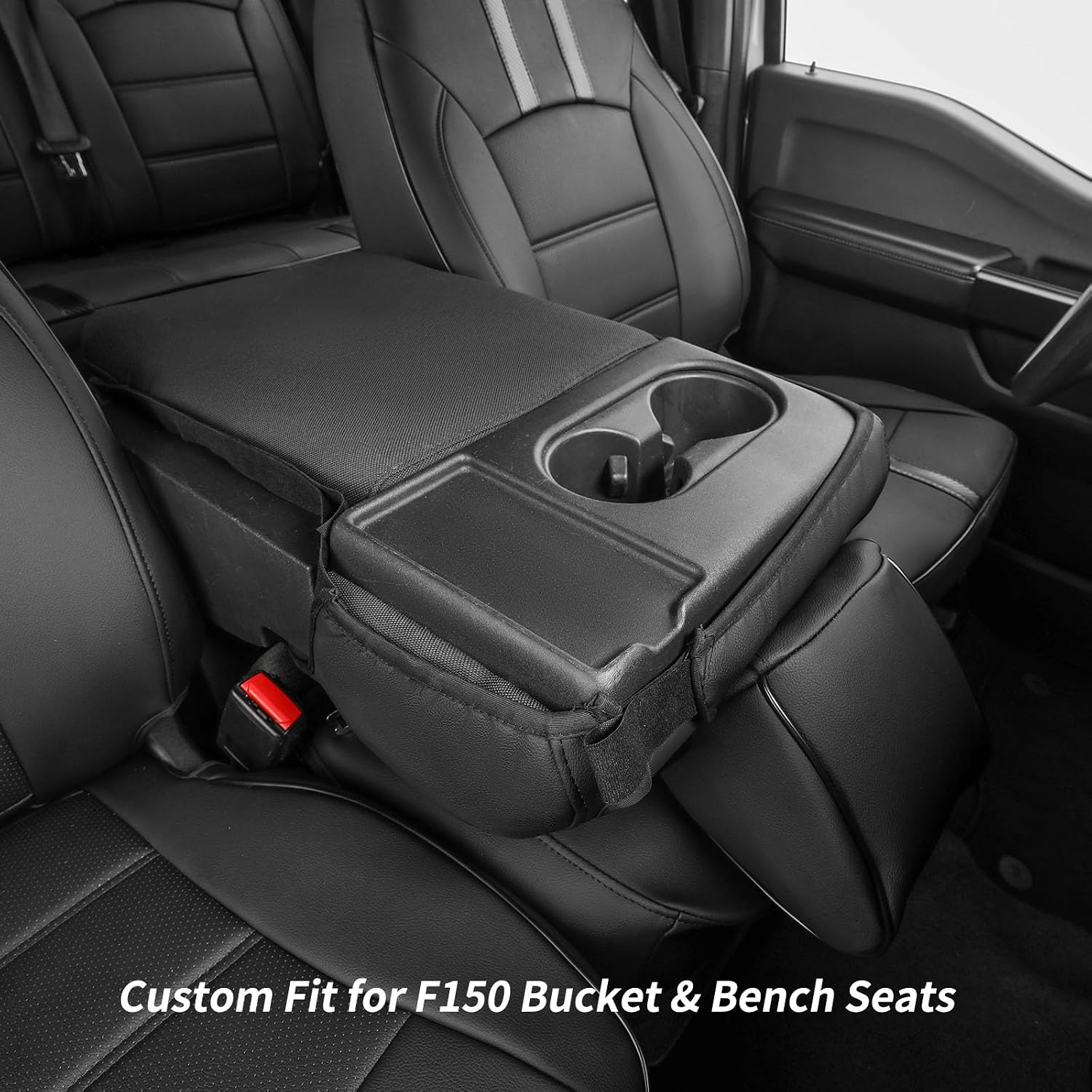 Thumbnail 3 de Coverdream Front Seat Covers for 2015-2020 Ford F-150 SuperCrew & 2017-2022 F-250/F-350 CrewCab (2-Pack, Black & Carbon Fiber)
