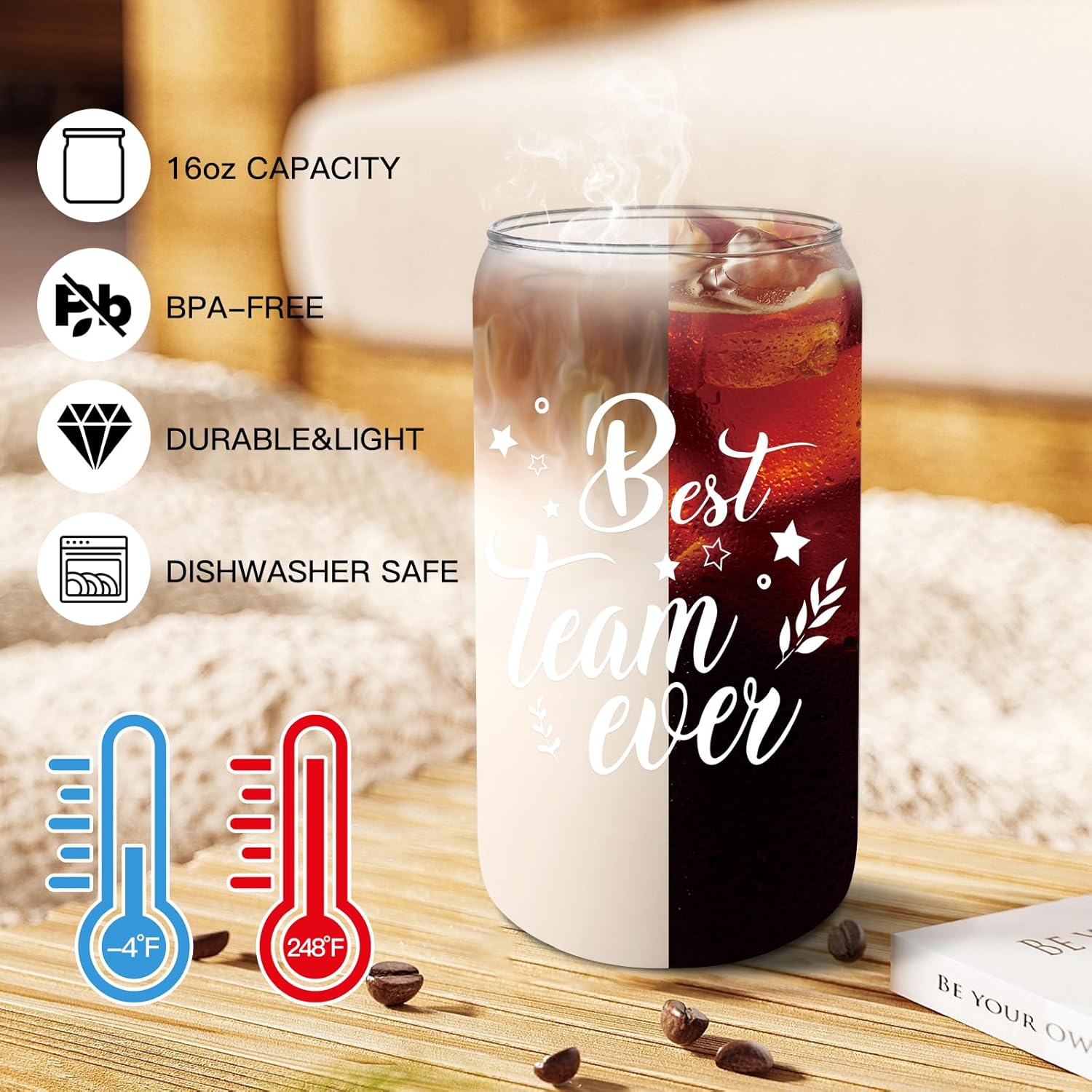 Detalle 1 de 12 Set Employee Appreciation Gifts 16 oz Glass Cups