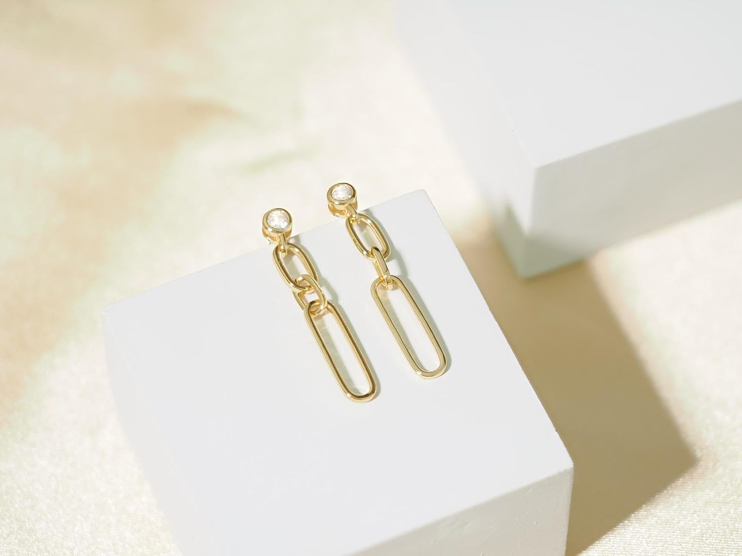 Detalle de SOFIA MILANI: Boucles d'Oreilles pendantes en Argent 925 avec Zircon – motif chaîne