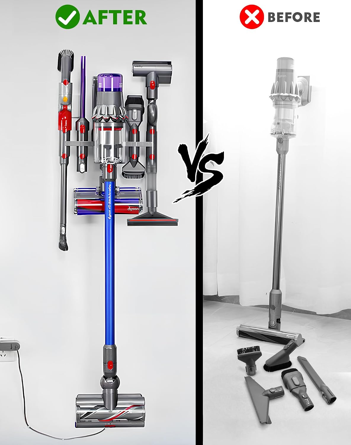 Detalle 2 de HAFOEEP 11303633 accessoirehouder voor Dyson V7–V15 met 9 opbergvakken
