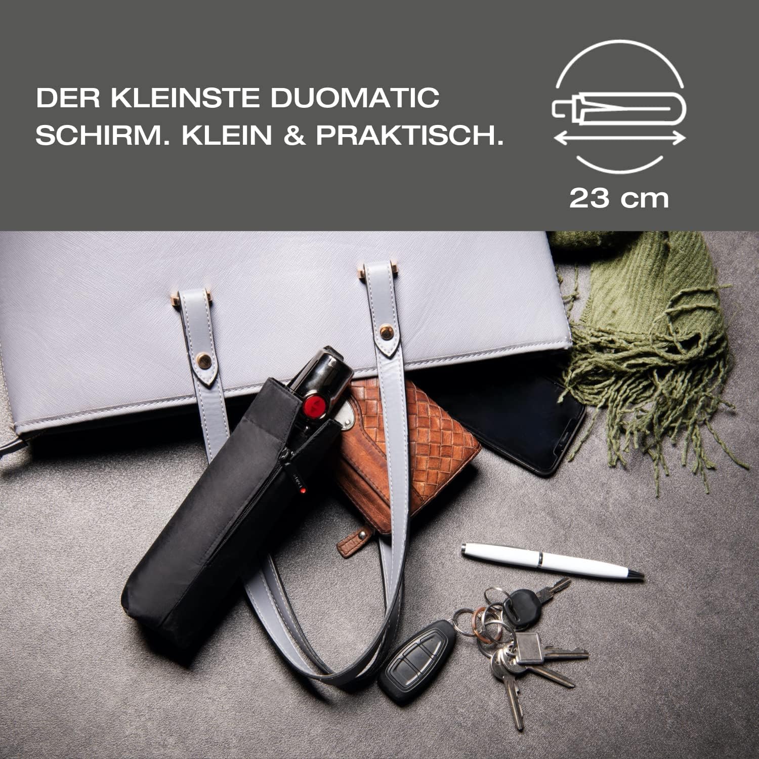 Thumbnail 2 de Knirps Ombrello tascabile T Duomatic Black Edition – Rosso, 100