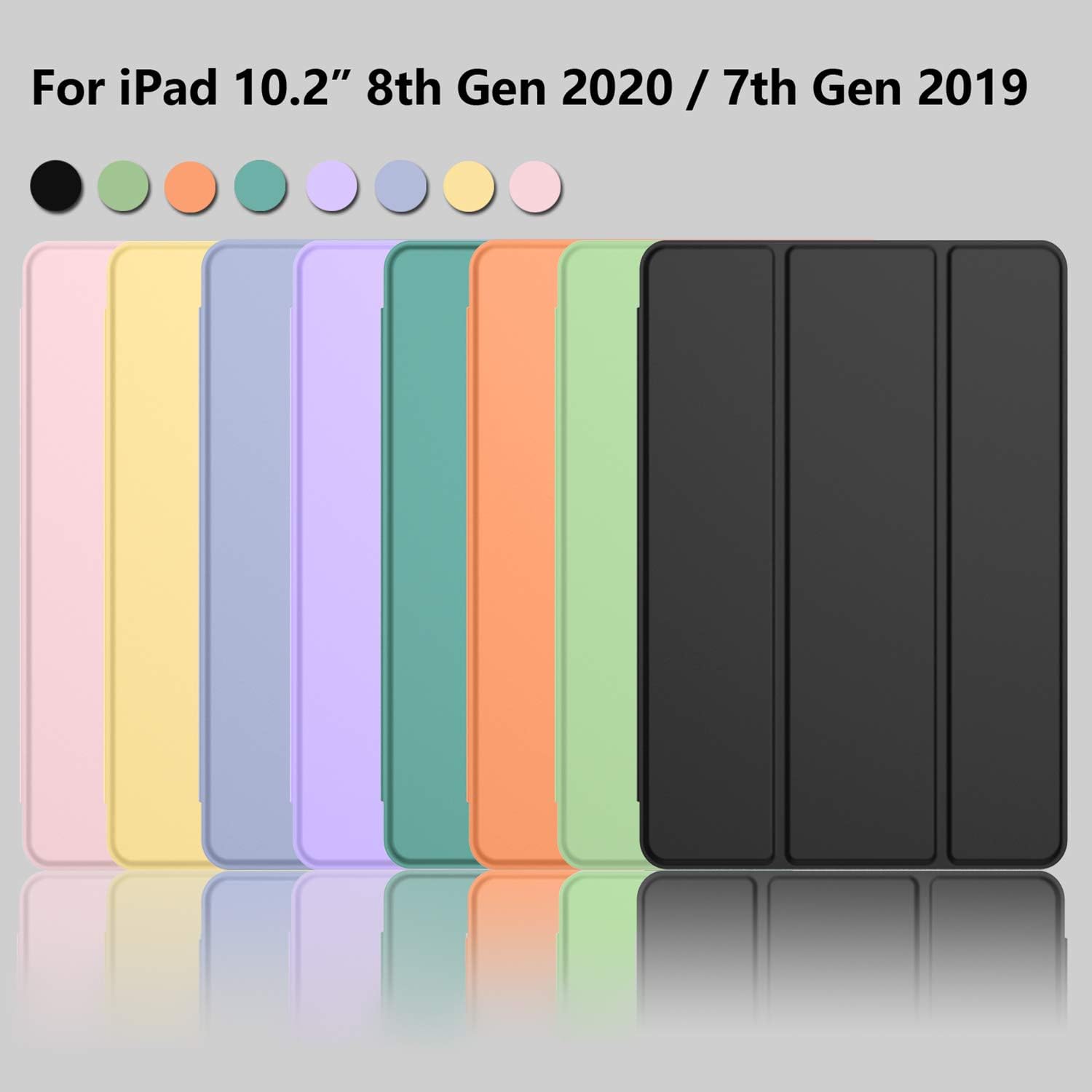 Thumbnail 6 de iMieet New iPad 10.2 case-Black Case with Soft Silicone Back and Pencil Holder