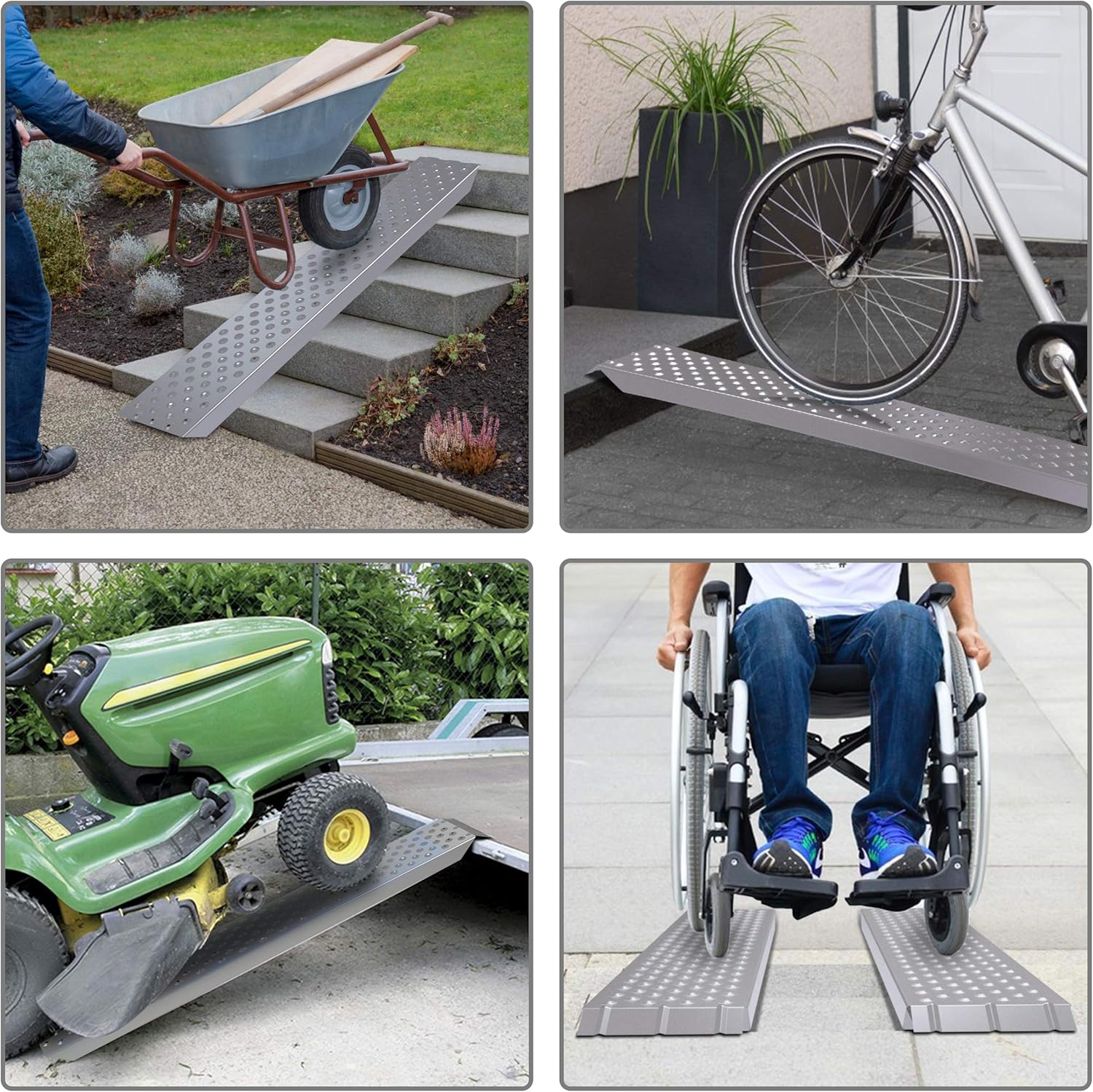 Detalle de Vounot Steel Load Ramp Pair for Vehicles and Equipment (135 x 23 cm, 400 kg Max)