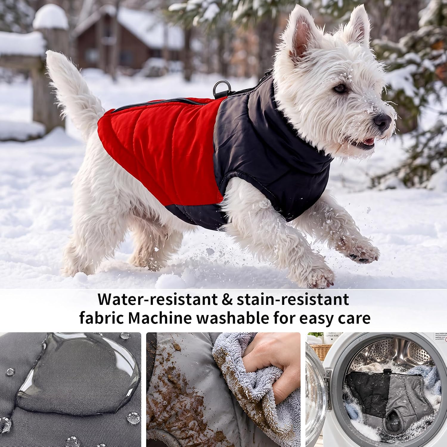 Detalle 2 de Dog Winter Coat with Fleece Lining