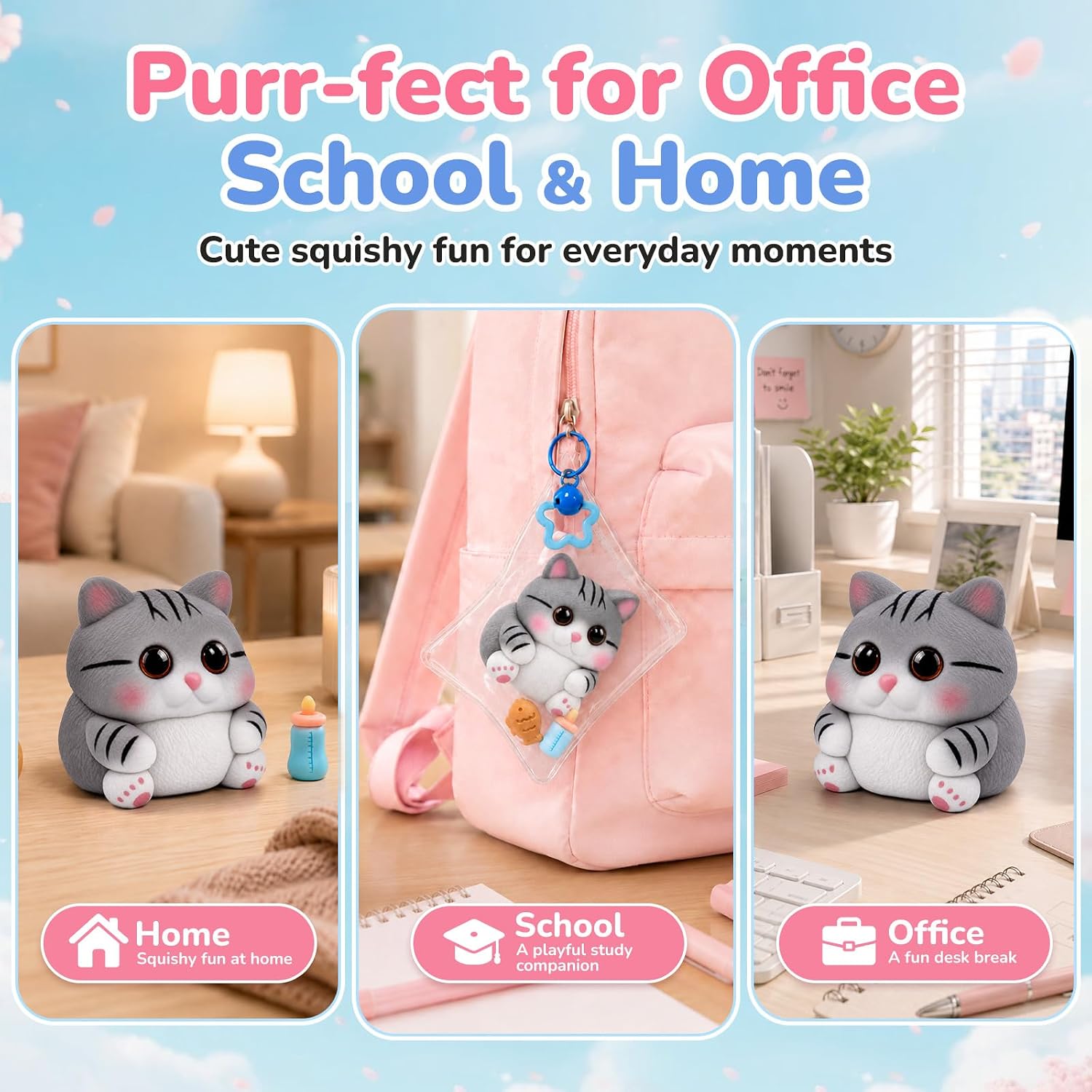 Detalle 2 de Reenovan TS001 Cat Squishy Toy, Soft TPR Sensory Fidget