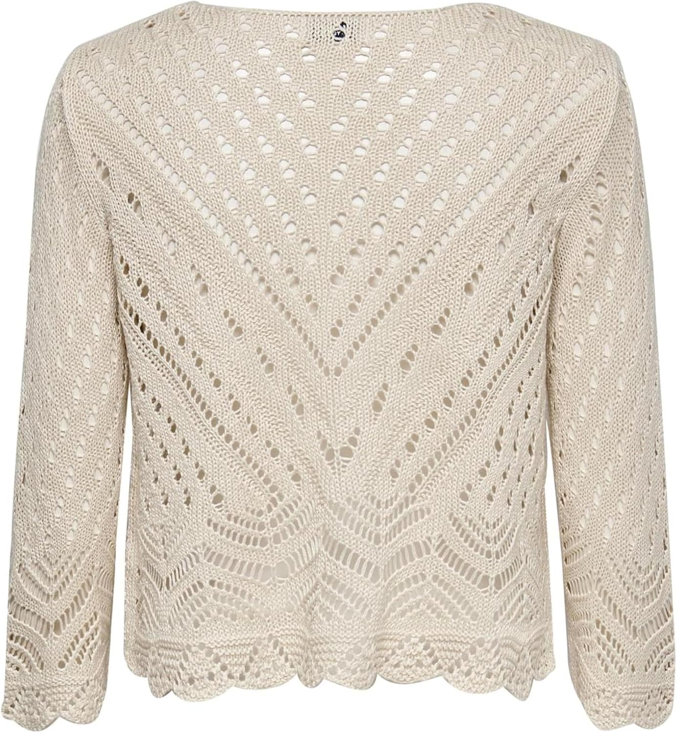Detalle 2 de Pull court en tricot pour femme JDYNEW, manches 3/4 et col en V