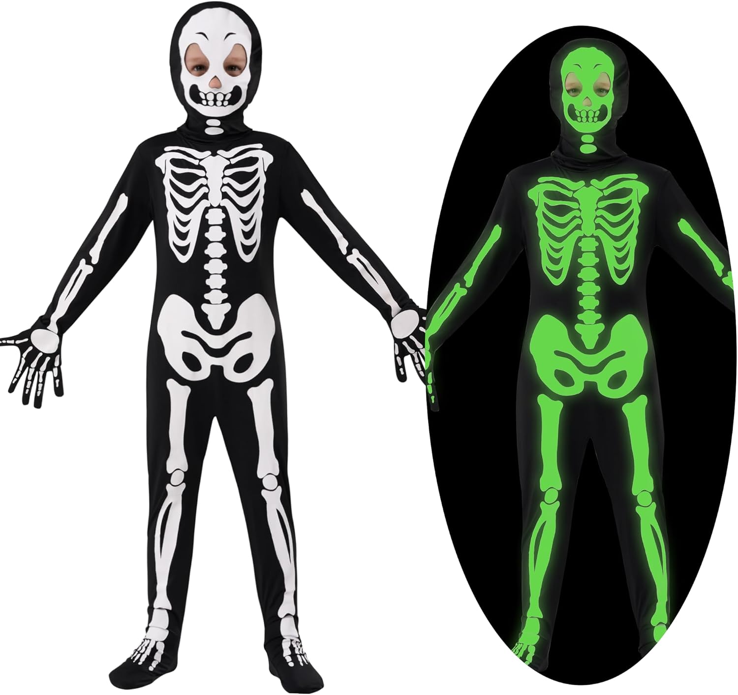 Detalle de Spooktacular Creations Kids' Skeleton Costume, Polyester