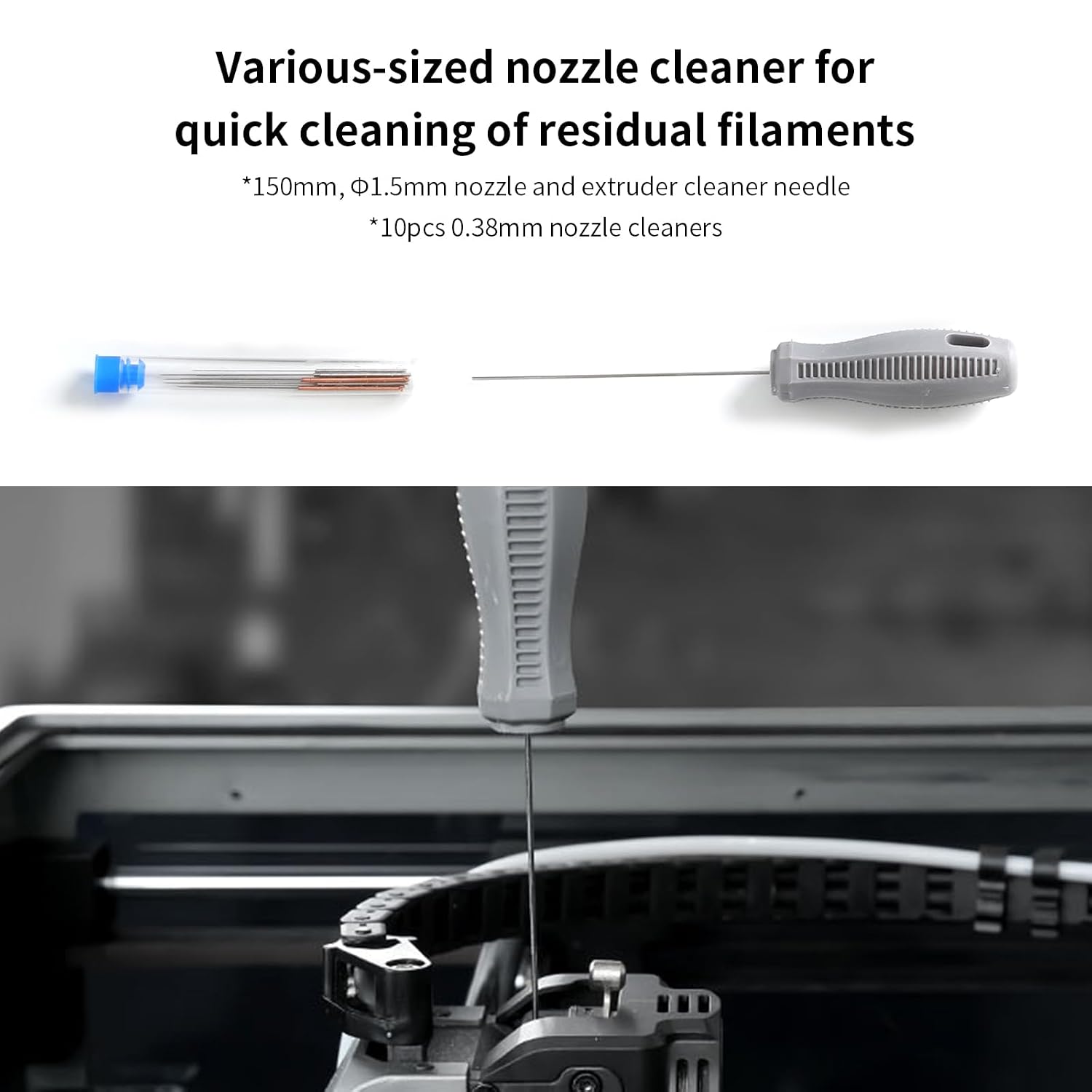 Detalle 2 de Creality 3D Printer Tool Kit Pro, 74-delige set voor nabewerking en nozzle-reiniging