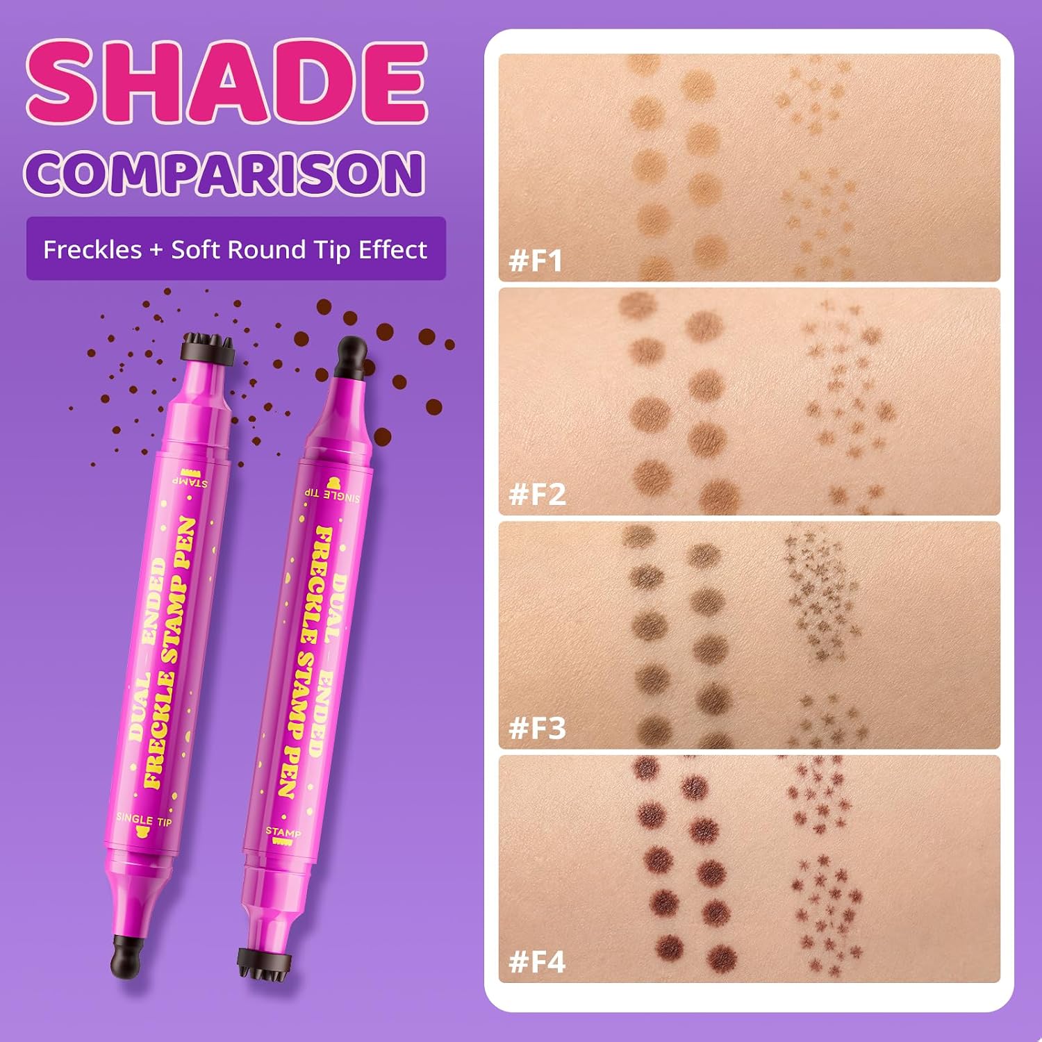 Detalle de Jolilab Dual-Ended Freckle Stamp Pen, Shades 02 + 04, Sponge Stamp and Precision Tip