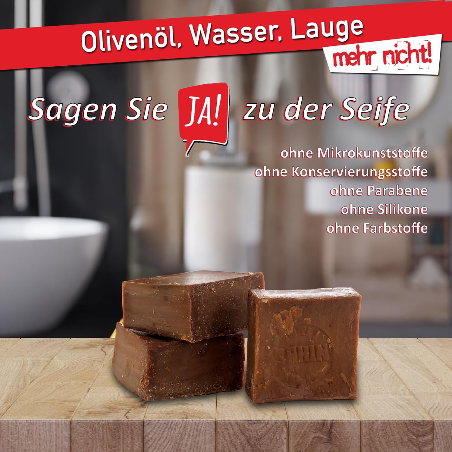 Detalle de Natura Germania Aleppo Seife - 3 x ca. 200 g, 100% Olivenöl + Sisal Seifensäckchen, Handarbeit vegan
