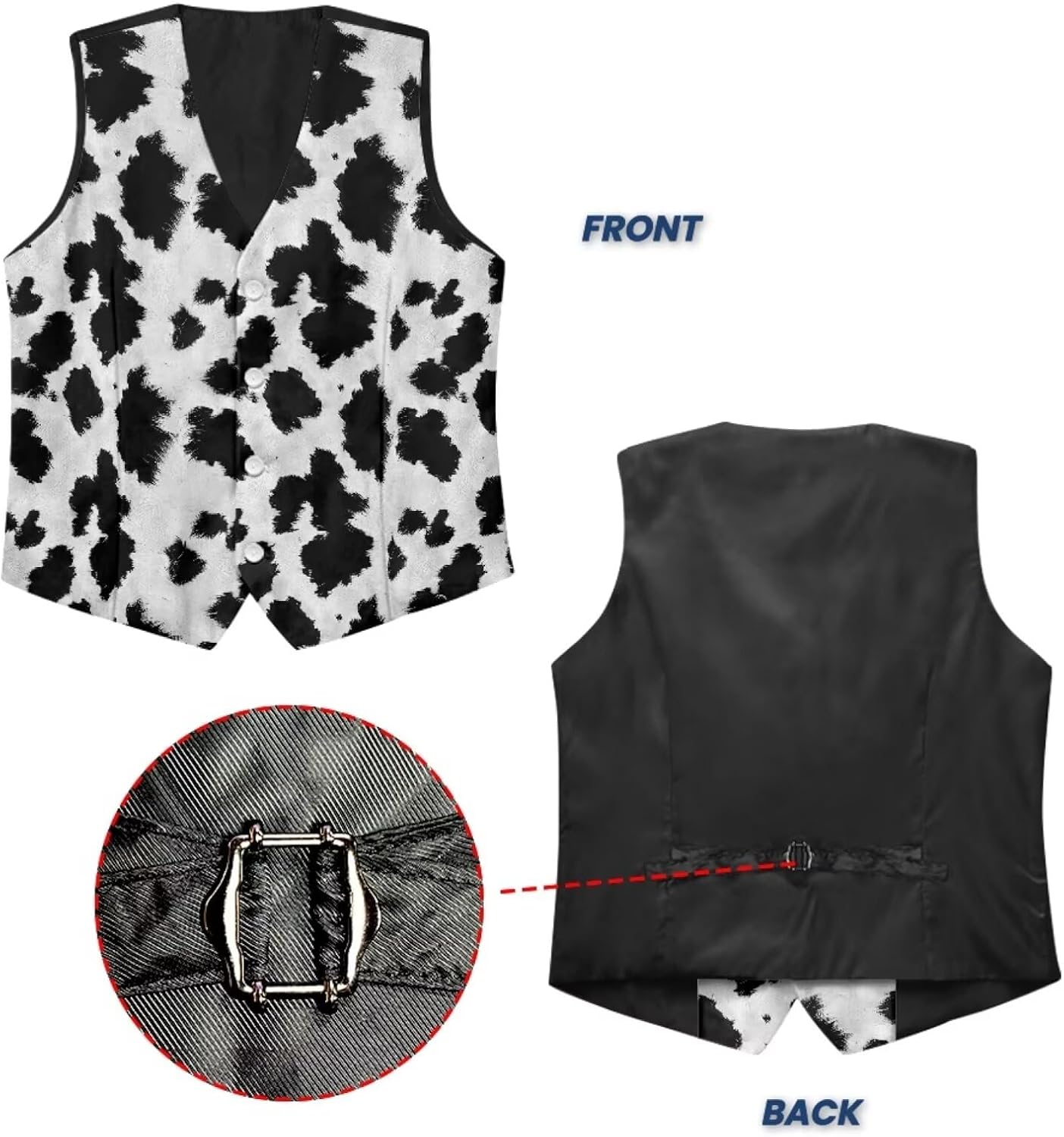 Detalle de POLERO Mens Suit Vest Colorful Printed Dress Vest with V Neck and Adjustable Back for Smart Casual to Formal Wear