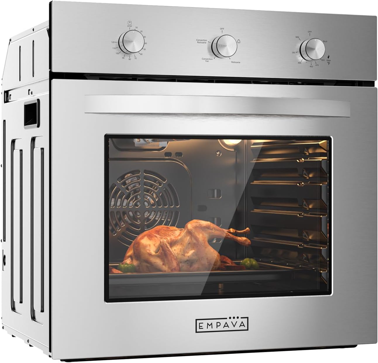 Detalle de Empava EMV-24WO08 24-Inch Natural Gas Wall Oven with Convection and Rotisserie