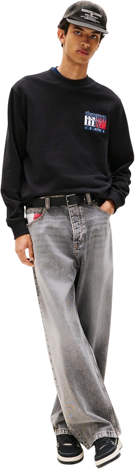 Thumbnail 3 de Tommy Jeans Uomo Felpa Flag Crew con Scollo Rotondo