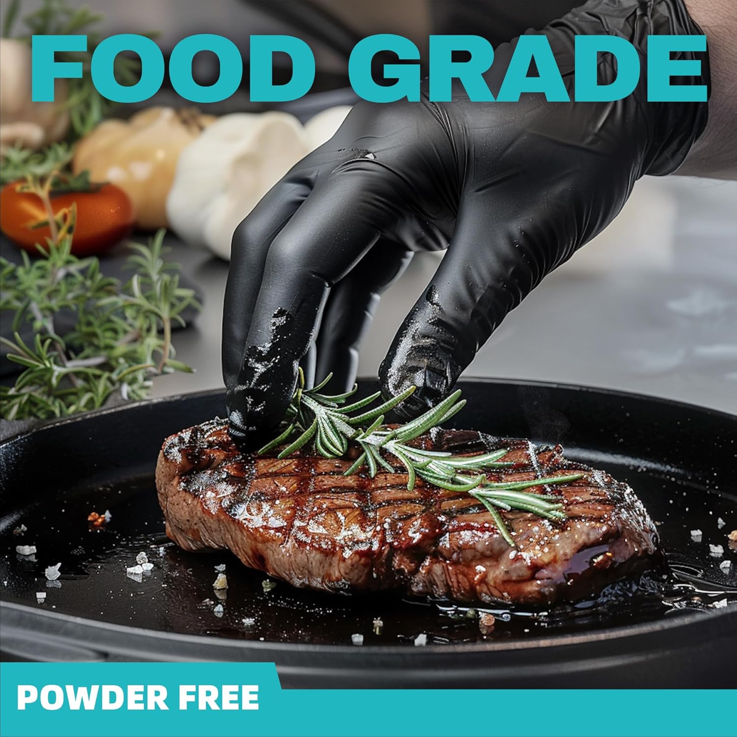 Thumbnail 5 de Beastek Black 100pcs Nitrile Gloves 4Mil 🧤