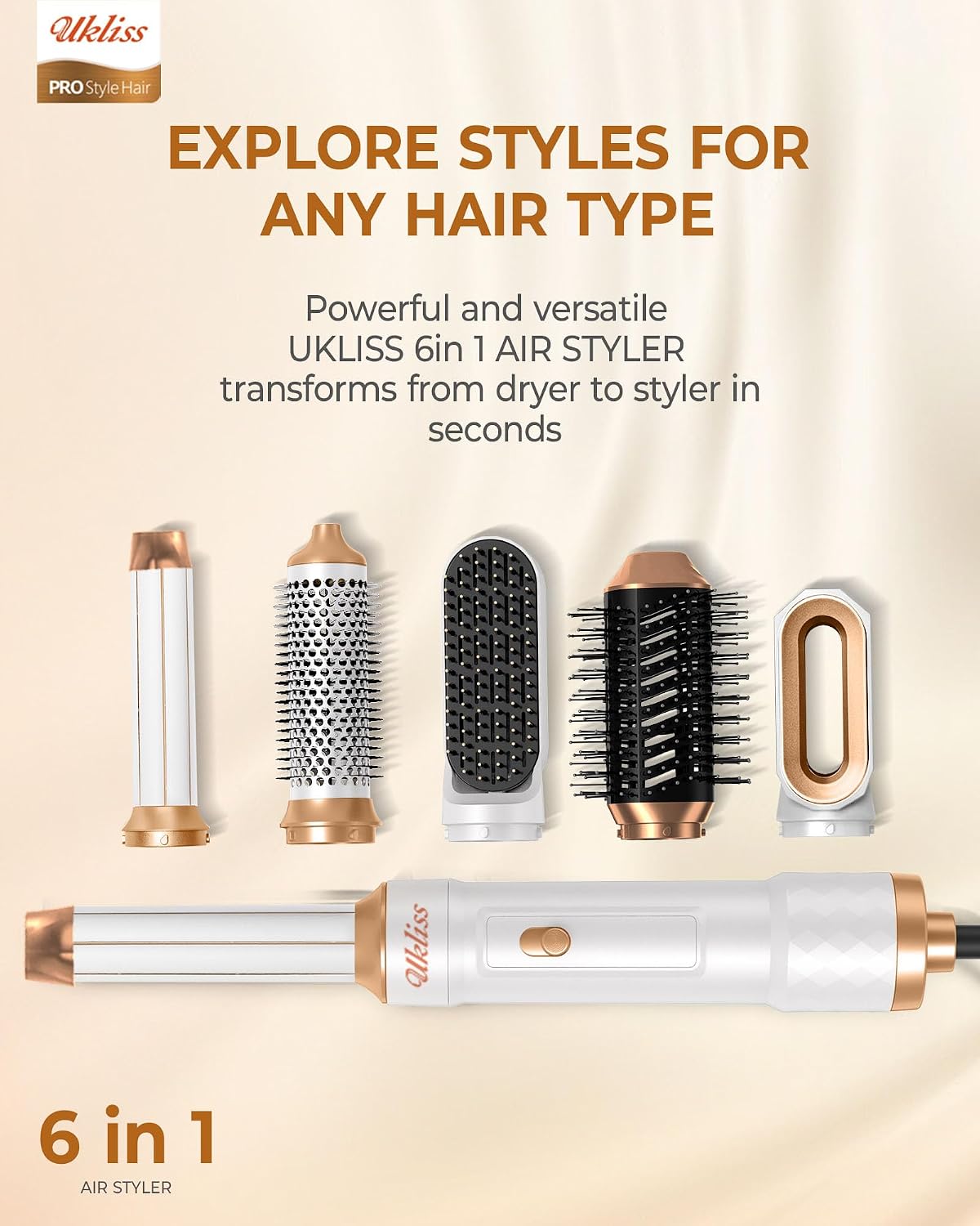 Detalle 2 de UKLISS Secador 6 en 1 hair styler