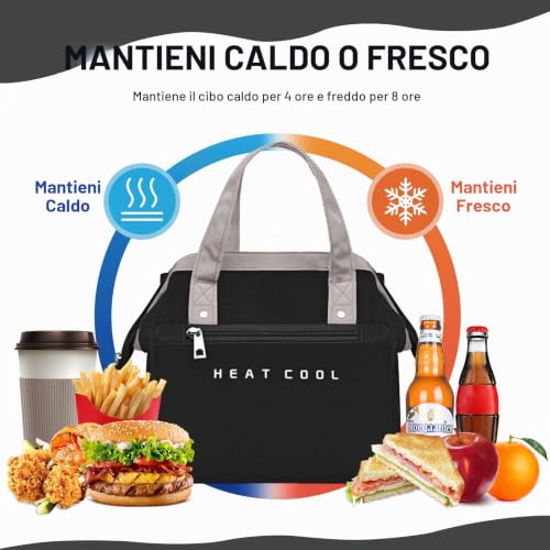 Thumbnail 5 de Nanxson Borsa termica 10L nera con tasca frontale con zip