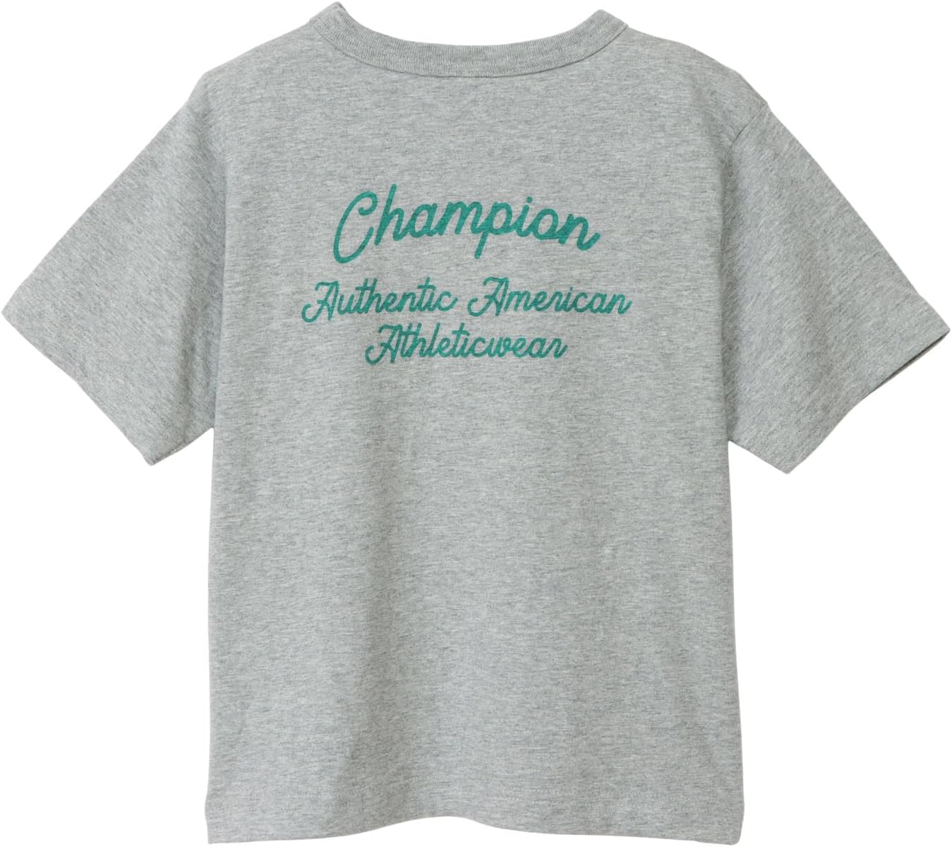 Detalle de Champion CK-D315 キッズ半袖Tシャツ 綿100% リラックスフィット 胸・背中ロゴプリント