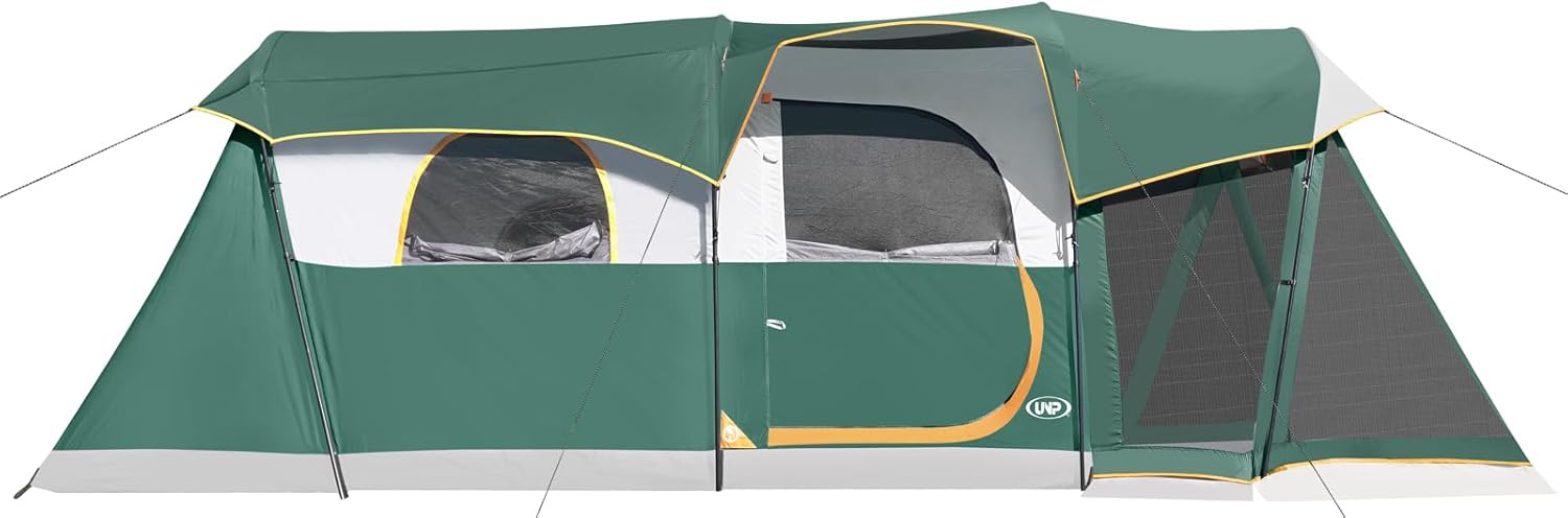 Detalle 2 de UNP Camping Tent 8 Person Waterproof Big Tunnel Tent with Screen Porch (20' x 9' x 80" H)