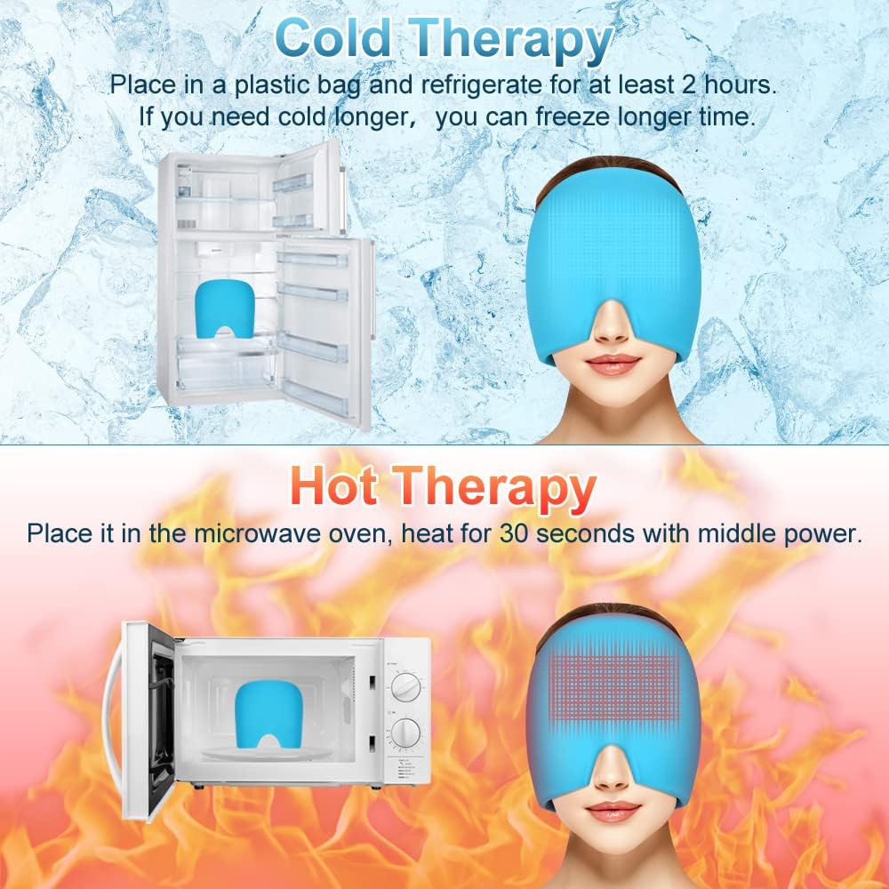 Detalle 2 de ACWOO Chapeau Migraine 180° – Bonnet de Soulagement en Gel réutilisable