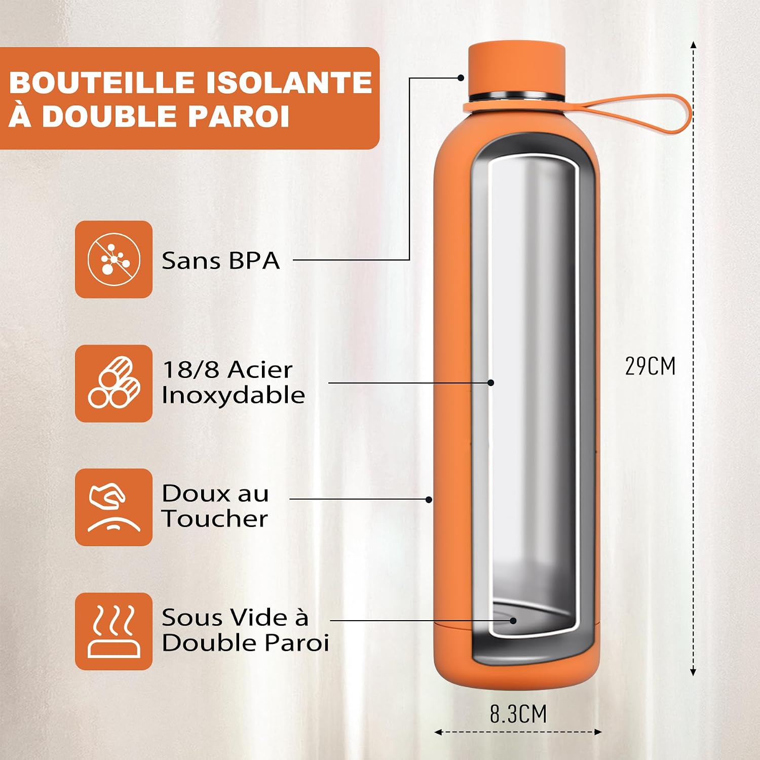 Detalle 2 de Exllena bouteille isotherme 1 L ⚙