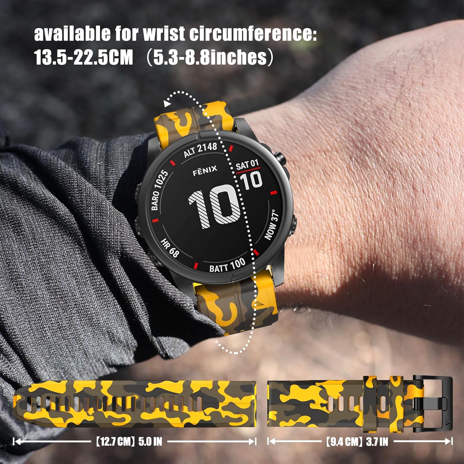 Thumbnail 2 de Replacement 22mm Quick Release Watch Strap for Garmin Fenix/Forerunner/Approach/Instinct (8 colours)