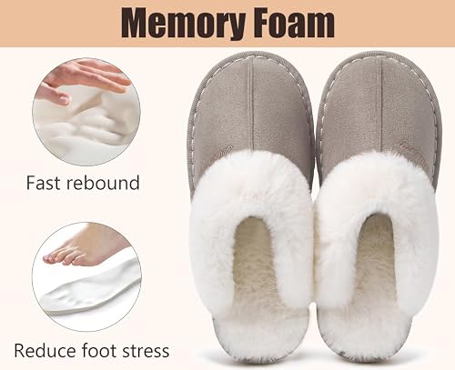 Thumbnail 6 de Misolin Womens Slippers With Memory Foam Fluffy Slip-on Winter House Shoes