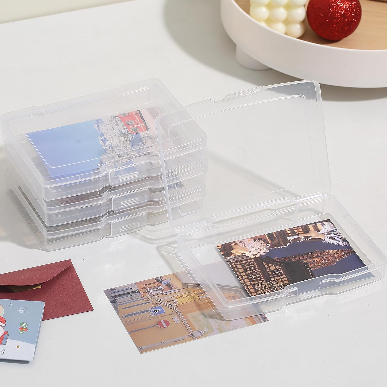 Detalle 2 de novelinks NEWNL08B Photo Storage Box, 16 Clear 4" x 6" Cases