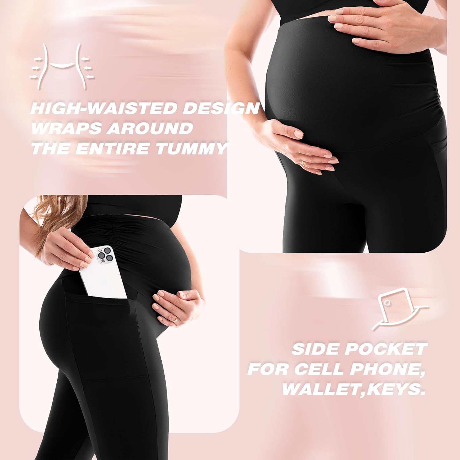 Thumbnail 4 de SINOPHANT Damen Umstandsleggings Hohe Taille Schwangerschaftsleggings 256 GB