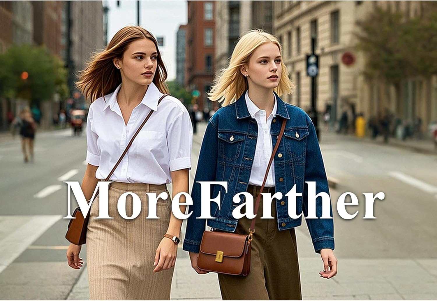 Thumbnail 2 de MoreFarther Sacs à bandoulière pour femmes - cuir véritable, design élégant et pratique
