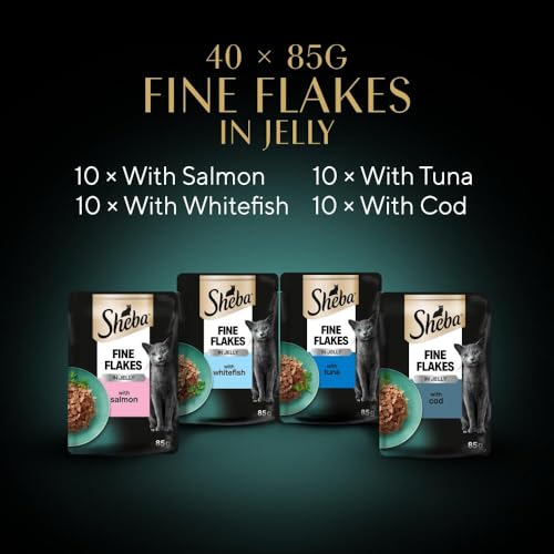 Thumbnail 7 de Sheba Fine Flakes in Jelly – Fish Collection for Adult Cats (40 x 85g)