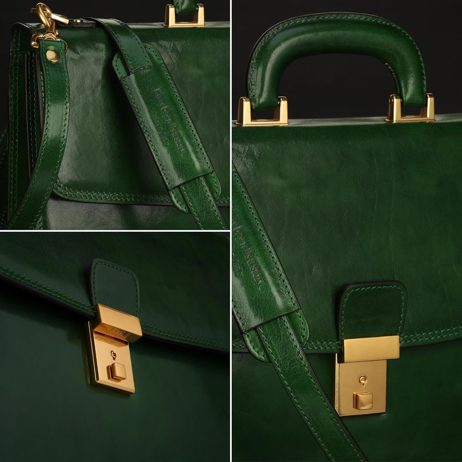 Thumbnail 4 de Time Resistance Leather Briefcase: Full Grain Handmade Attache for Everyday Professionals