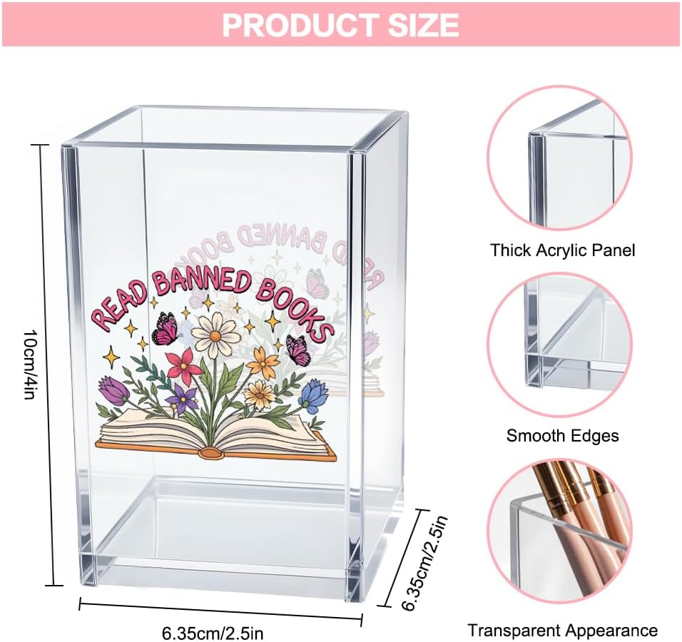 Thumbnail 1 de Vgrti Acrylic Pencil Holder, 2.5 x 2.5 x 4 inches