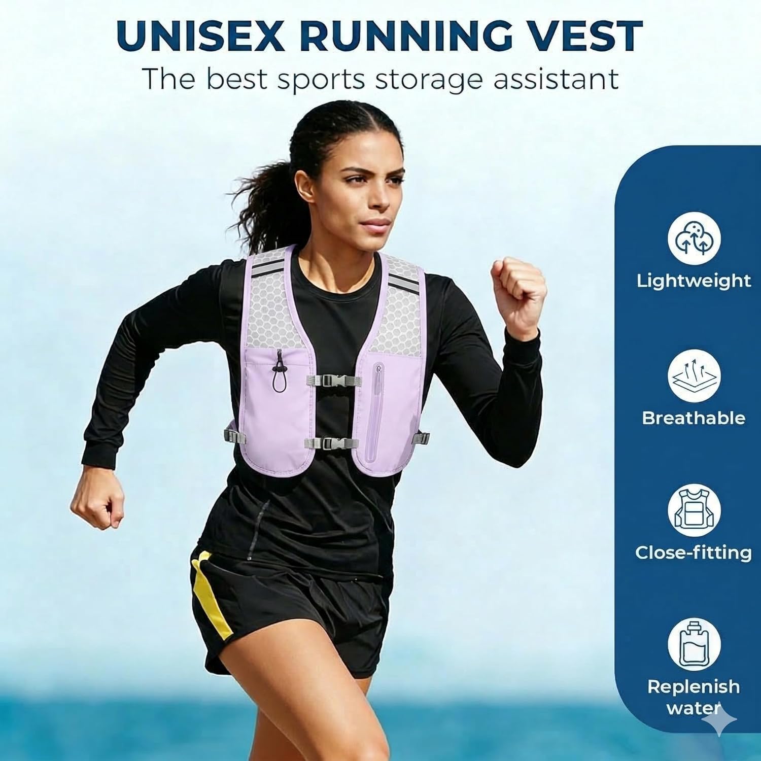 Detalle de Kartoiy Running Vest with Water Bladder – Women’s Lightweight Hydration Pack for Trail Running