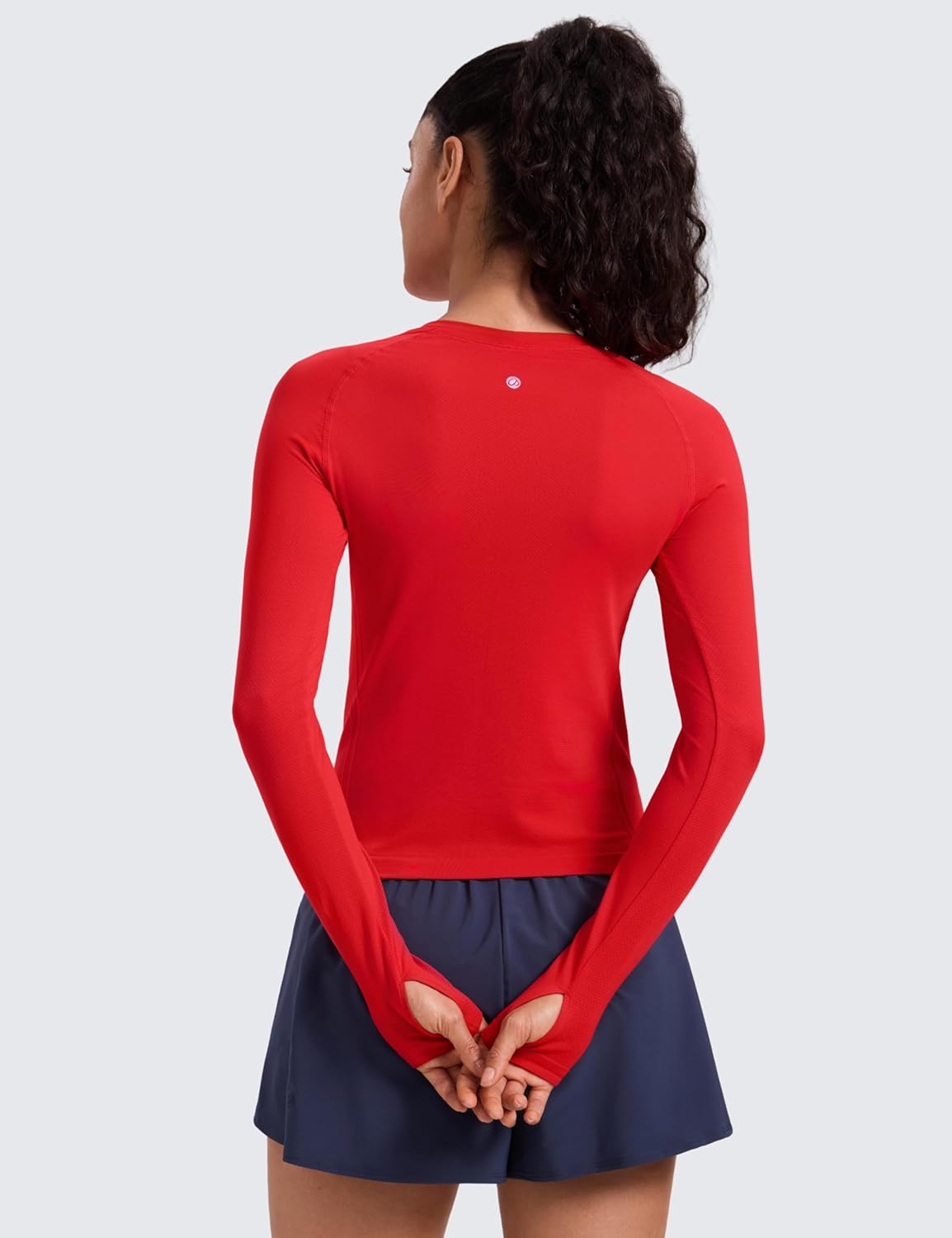 Thumbnail 1 de CRZ YOGA Femme sans Couture à Manches Longues - Tee-Shirt de Yoga Athlétique à Séchage Rapide avec Trous pour les Pouces