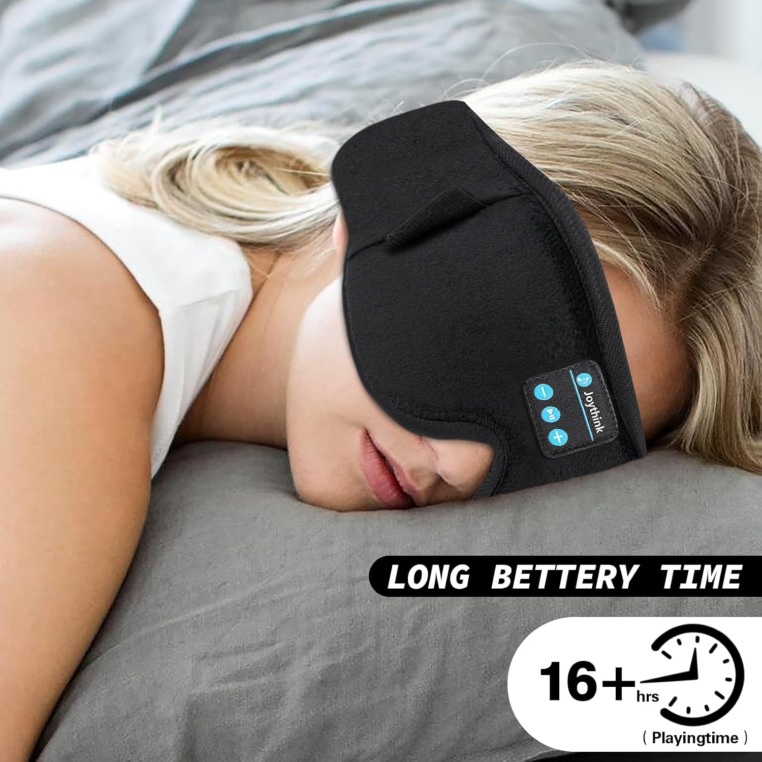 Detalle de Joythink Sleep Headphones Sleep Mask Eye Mask 3D Deep Bluetooth – Black