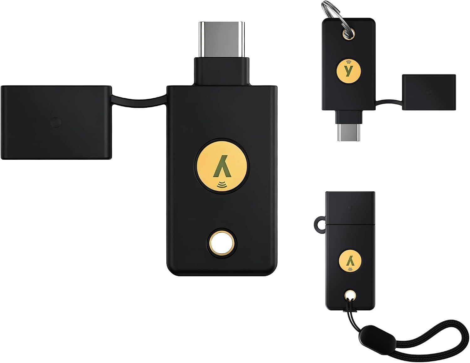 Detalle de SAMYERLEN YubiKey 5C NFC用シリコンケース キーリング・ストラップ付き